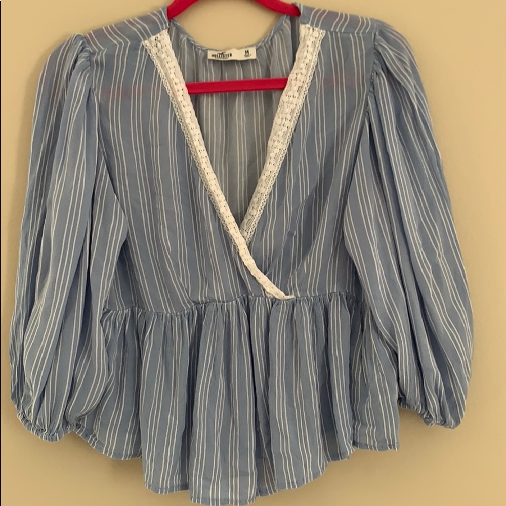 Hollister peplum striped top